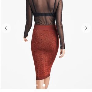 Red Rust/Black Wolford Pencil Skirt